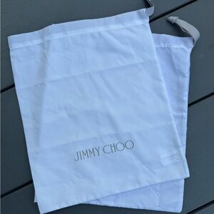 Jimmy Choo White Shoe Bags / Dust Bags